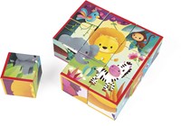 Janod puzzle de bloques - Animales de la jungla - 9 bloques de cartón - juguete educativo-3