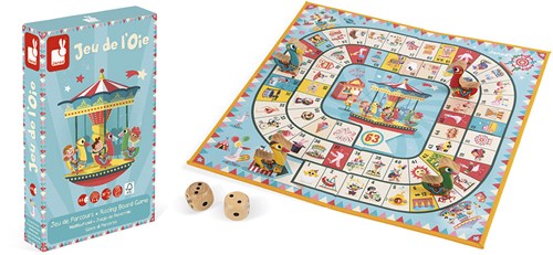 Janod juego de la oca - Carrusel juego familiar de madera tema feria-2
