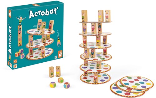 Janod Juego de habilidad Torre de Acróbatas - Juego familiar para niños-2