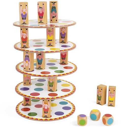 Janod Juego de habilidad Torre de Acróbatas - Juego familiar para niños-3