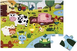 Janod puzzle animales de granja - puzzle táctil y texturizado 20 piezas cartón
