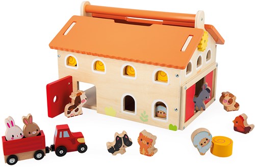 Janod granja juguete de madera - Mi primera granja con accesorios-2