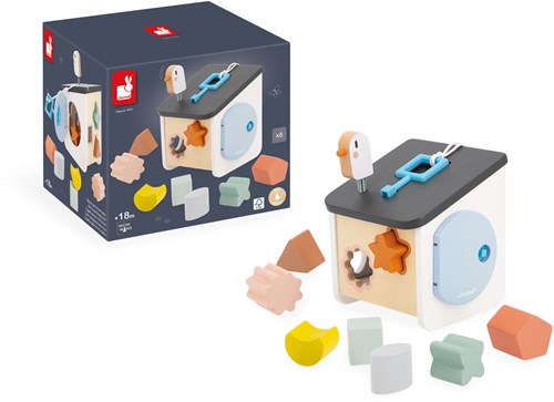 Janod Sweet Cocoon - Clasificador de formas de casitas para pájaros-2