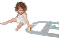 Janod Bolid - Mapa de carreteras de fieltro - Circuito de coches con accesorios de madera-3