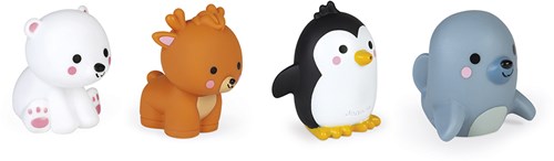 Janod juguete de baño - figuras de animales polares que salpican - juguete acuático colorido