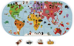 Janod juguete de baño - mapa del mundo - puzzle educativo para el baño