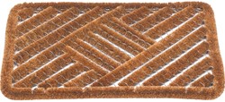 Hamat felpudo exterior fibra de coco alfombra atrapa-suciedad 39x59 cm marrón