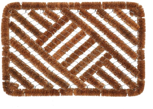 Hamat felpudo exterior fibra de coco alfombra atrapa-suciedad 39x59 cm marrón-2