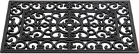 HQ felpudo de goma anticuado French Lily negro 45x75cm alfombra entrada