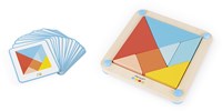 Janod tangram juguete educativo de madera - rompecabezas colorido para niños-3
