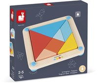 Janod tangram juguete educativo de madera - rompecabezas colorido para niños-2