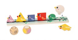 Janod juguete educativo - ordenar pájaros por color, tamaño y forma - juego de madera