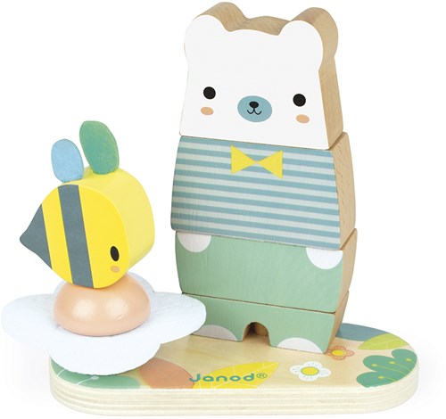 Janod juguete apilable Pure oso - figura apilable de madera-3