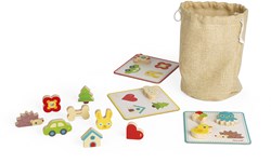 Janod juego educativo de madera - juego de memoria táctil para niños