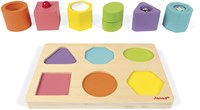 Janod puzzle de madera con formas - juguete sensorial para niños