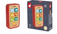Janod teléfono de juguete de madera con sonido - juguete interactivo infantil-3