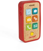 Janod teléfono de juguete de madera con sonido - juguete interactivo infantil