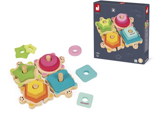 Janod tortugas apilables de madera - juguete educativo madera FSC-3