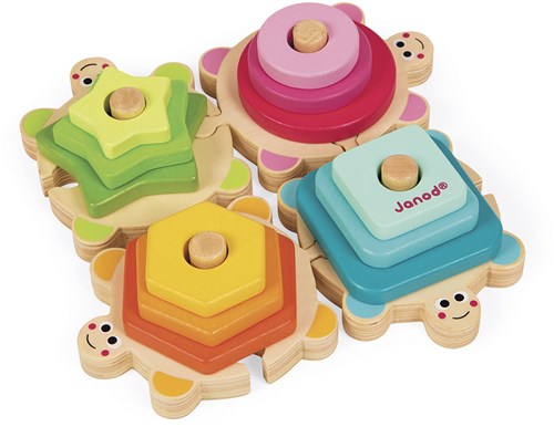 Janod tortugas apilables de madera - juguete educativo madera FSC