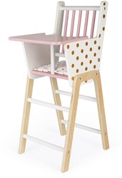 Janod Candy Chic - Silla de madera para muñecas - Rosa Oro Blanco