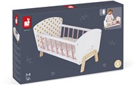 Janod cama de muñecas de madera Candy Chic - rosa blanco dorado - accesorio muñeca-2
