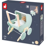 Janod Zen - Cochecito de madera para muñecas hasta 42 cm, desde 18 meses-2