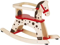 Janod caballo balancín de madera Caramel - juguete para niños pequeños - balanceo seguro