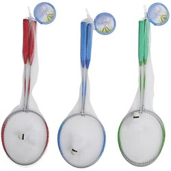 Set de bádminton juguete deportivo - 2 raquetas y volante multicolor