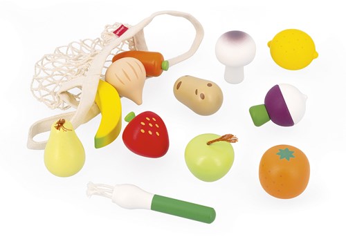 Janod juguete red de frutas y verduras - set de juego de rol para niños-2