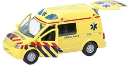 Ambulancia coche de juguete die cast con luz y sonido - pull back 13cm