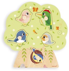 Janod puzzle musical pájaros - puzzle juguete educativo de madera