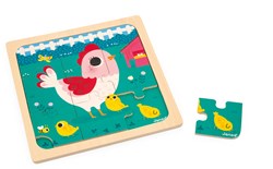 Janod puzzle de madera gallina Henriette - juguete educativo para niños