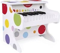 Janod Confetti - Teclado electrónico de madera para niños - 18 teclas - Juguete musical