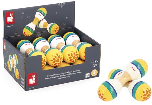 Janod Gioia - Maracas Dobles - Juguete Musical Madera Niños-2