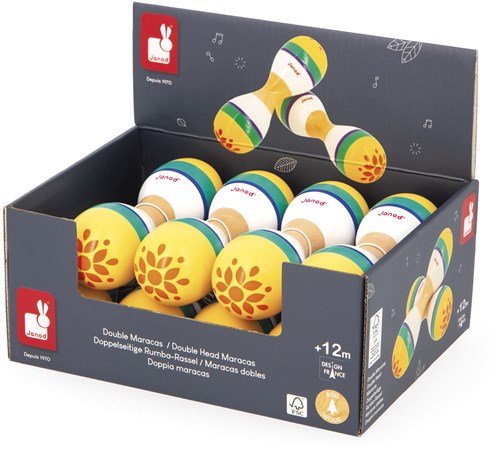 Janod Gioia - Maracas Dobles - Juguete Musical Madera Niños