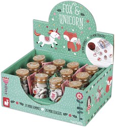 Janod Jolie Papeterie - Minigums en frascos Zorro y Unicornio