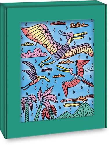 Janod Atelier - Set de pintura mágica dinosaurios manualidades para niños-2