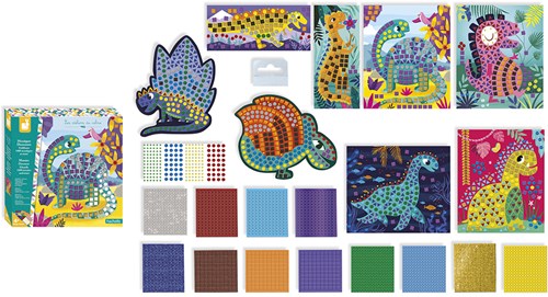 Janod set de mosaico dinosaurio - manualidad creativa para niños-2