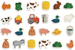 Janod imanes granja - set de imanes de madera animales de granja