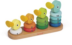 Janod juego de apilamiento de madera - juguete educativo familia de patos
