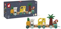 Janod Tropik - Tren de arrastre de madera Tropen Express - Juguete educativo-3