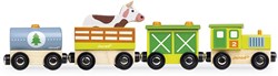 Janod tren de granja de madera - tren magnético de juguete para niños