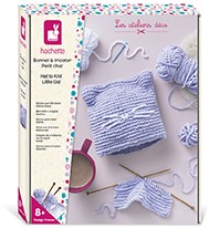 Janod kit de tejido juguete - Gorro de gato creativo DIY para tejer