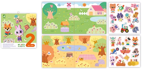 Janod Atelier - Set de pegatinas gruesas reposicionables para niños desde 2 años
