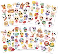 Janod stickers - Hoja con 100 pegatinas de animales bebé - Juguete creativo-2