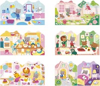 Janod libro de pegatinas - casa - pegatinas para manos pequeñas y creatividad