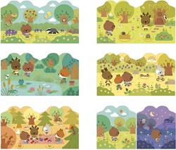 Janod libro de pegatinas - pegatinas bosque para niños pequeños