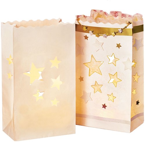 Bolsa luminosa estrella grande blanca decoración papel para ambiente