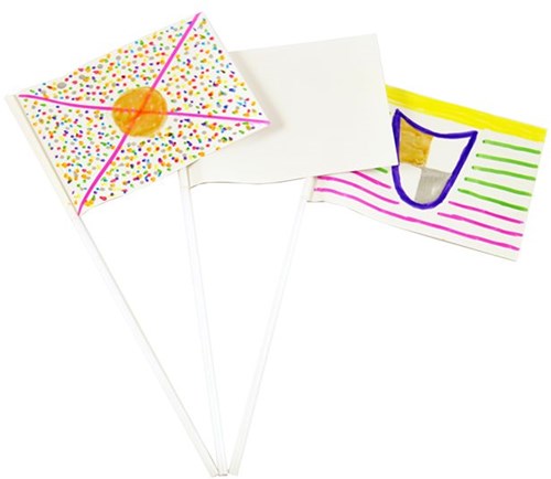 Set de banderines de papel blanco 20 piezas para juguetes creativos-3
