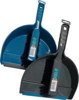 HH - Linea set recogedor y cepillo de plástico limpieza azul o gris
